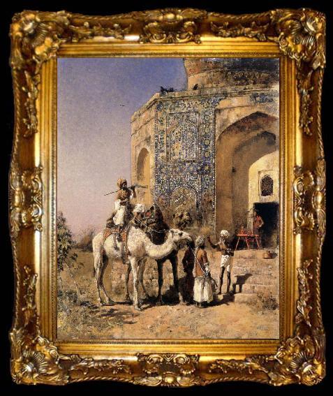 framed  Edwin Lord Weeks Old Blue-Tiled Mosque,Outside Delhi,India, ta009-2